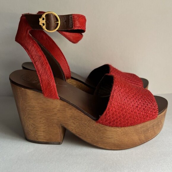 Tory Burch Tory Burch CAMILLA Sandals Exotic Red Size 6.5 MSRP: $358.00